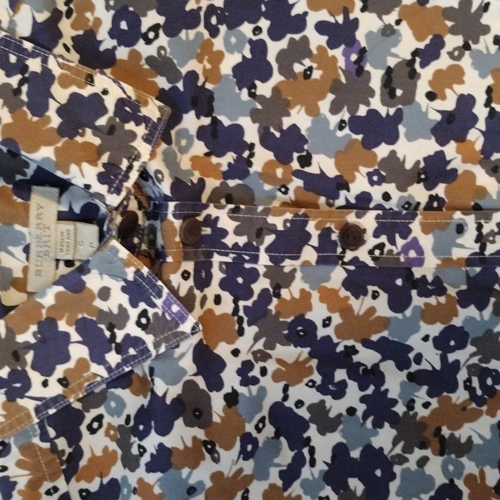 Burberry Brit Women's Blue and Brown Floral Patterned Shirt - Picture 3 of 5